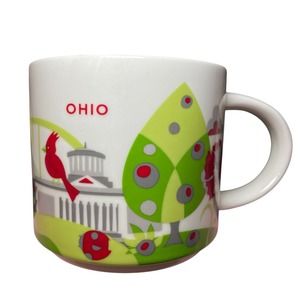 Starbucks Ohio YOU ARE HERE Collection 2016 Coffee Cup Mug‎ Red Green 14oz